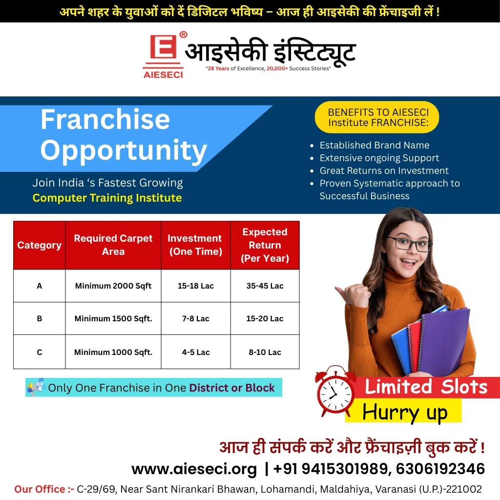 Computer Institute Franchise in Uttar Pradesh - Aieseci Institute